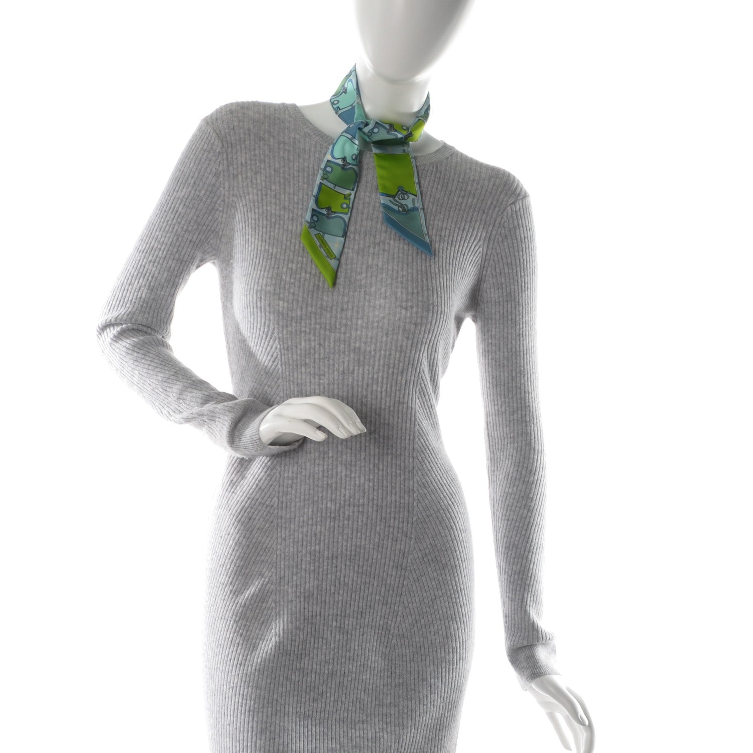 Hermes Silk Camails Twilly Vert Fluo Ciel Vert D Eau 2 of 9