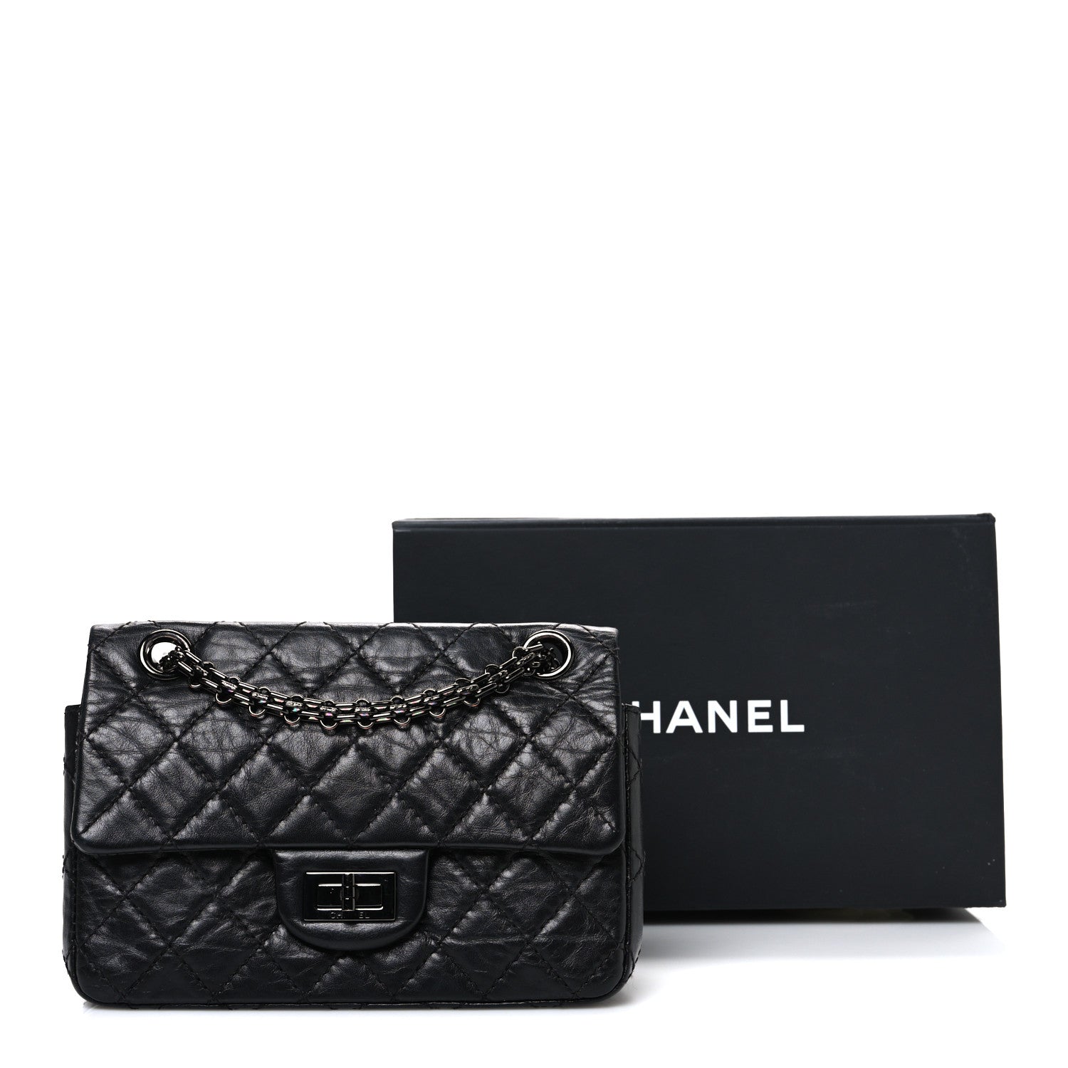 Chanel Aged Calfskin Quilted 2.55 Reissue Mini Flap So Black 11 of 11