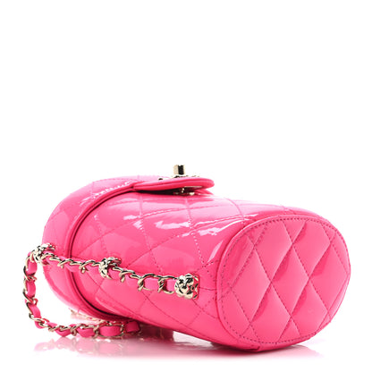 Chanel Patent Quilted CC Vani-Tea Case With Chain Neon Pink 4 of 10