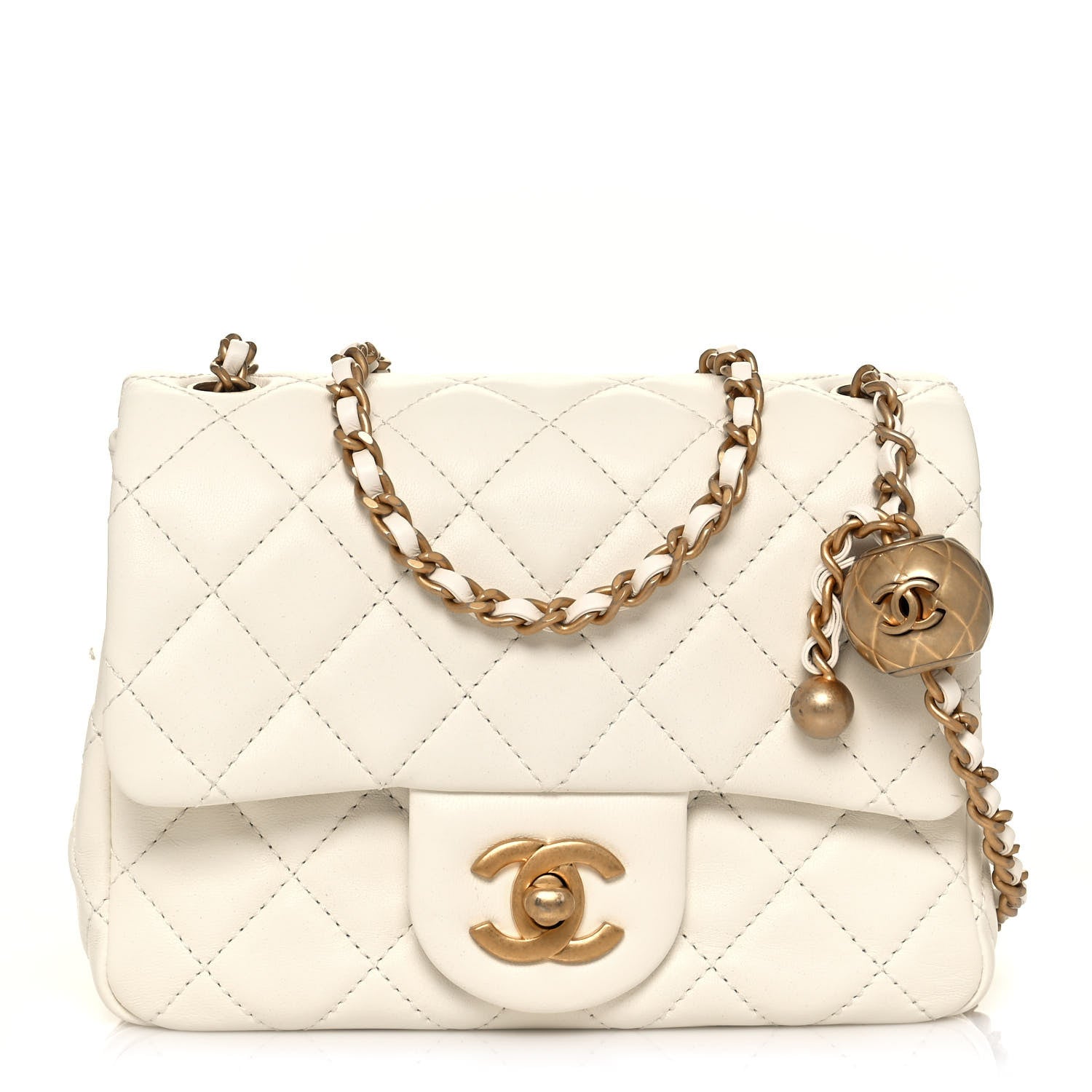 Chanel Lambskin Quilted Mini Pearl Crush Flap White 1 of 14