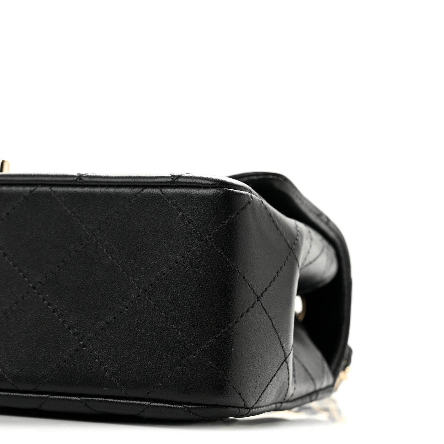 Lambskin Quilted Mini Rectangular Flap Black