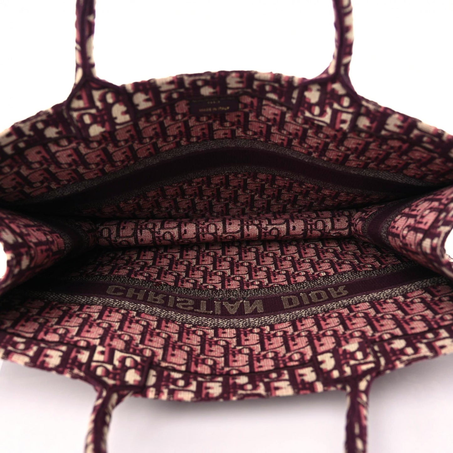 Oblique Large Book Tote Burgundy Multicolor