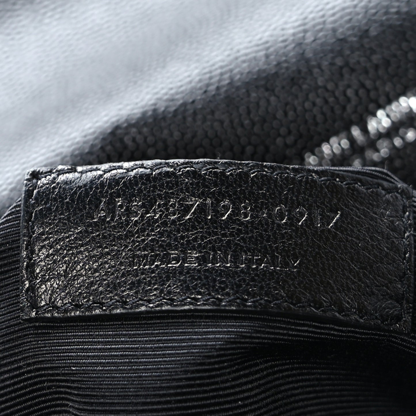 Grain De Poudre Textured Mixed Matelasse Large Triquilt Monogram Satchel Black