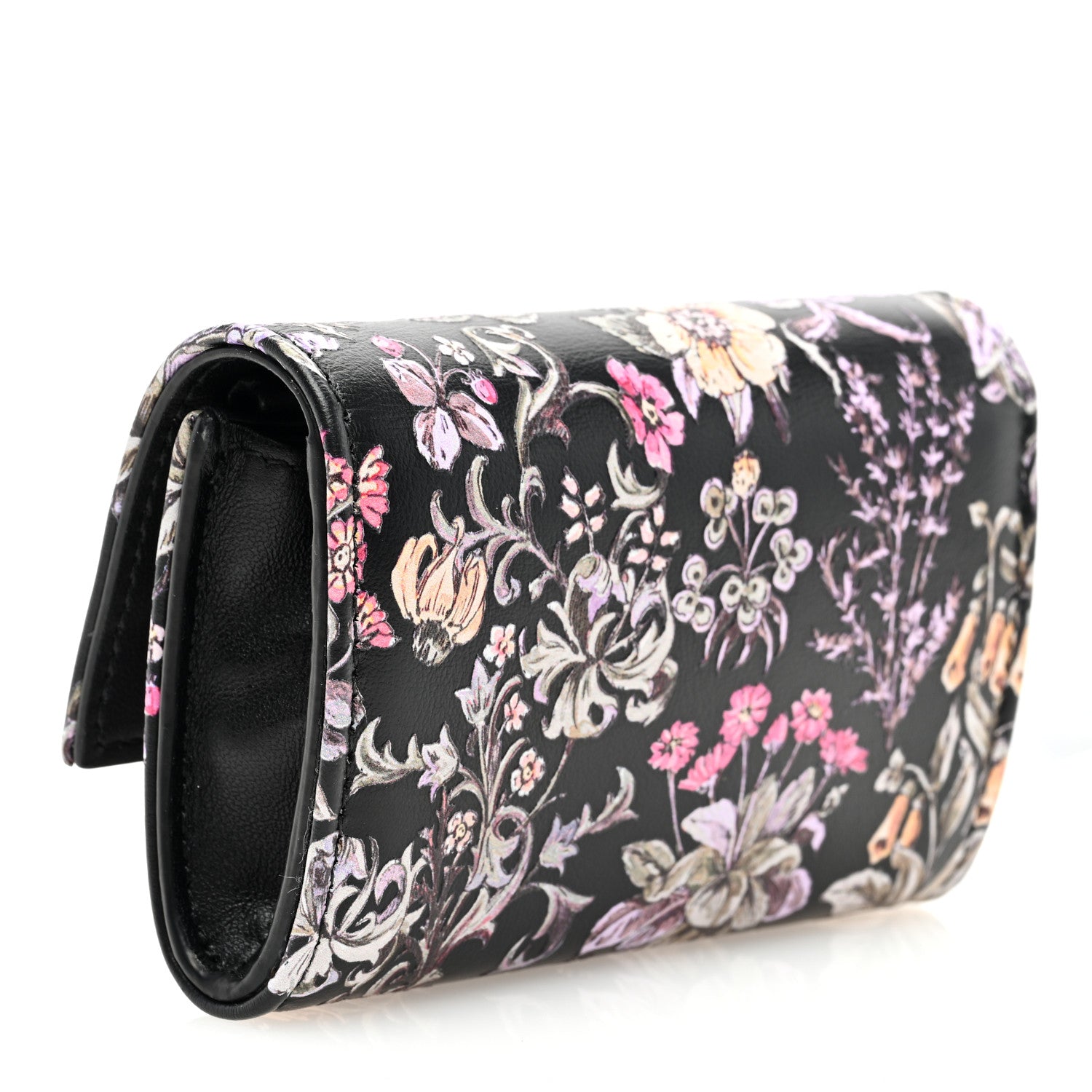 Christian Dior Calfskin Millefiori Printed Miss Dior Glycine Wallet Black 3 of 6