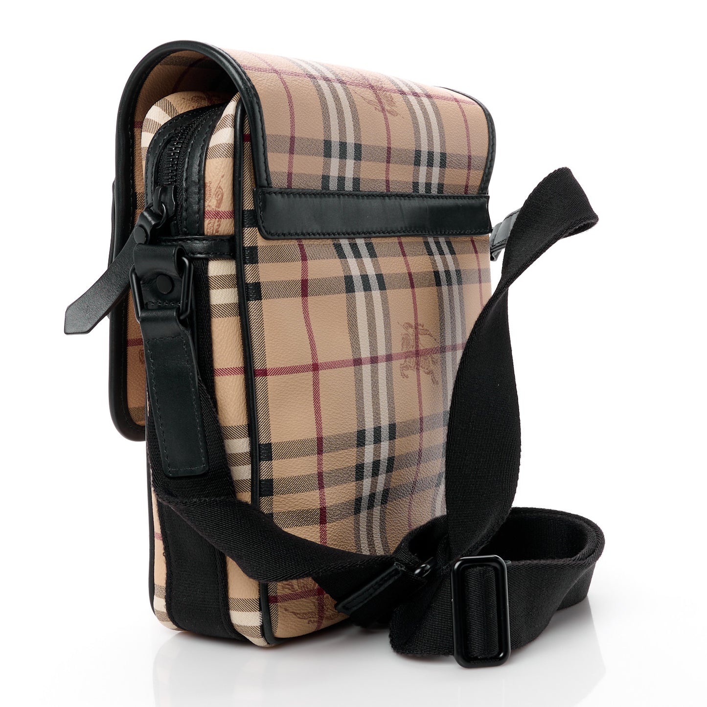 Haymarket Check Zip Messenger Bag Black