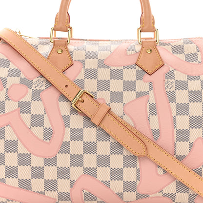 Louis Vuitton Damier Azur Tahitienne Speedy Bandouliere 30 Rose Ballerine 8 of 11