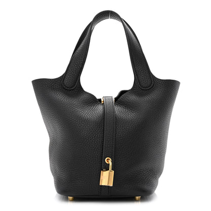 Hermes Taurillon Clemence Picotin Lock 18 PM Black 1 of 11