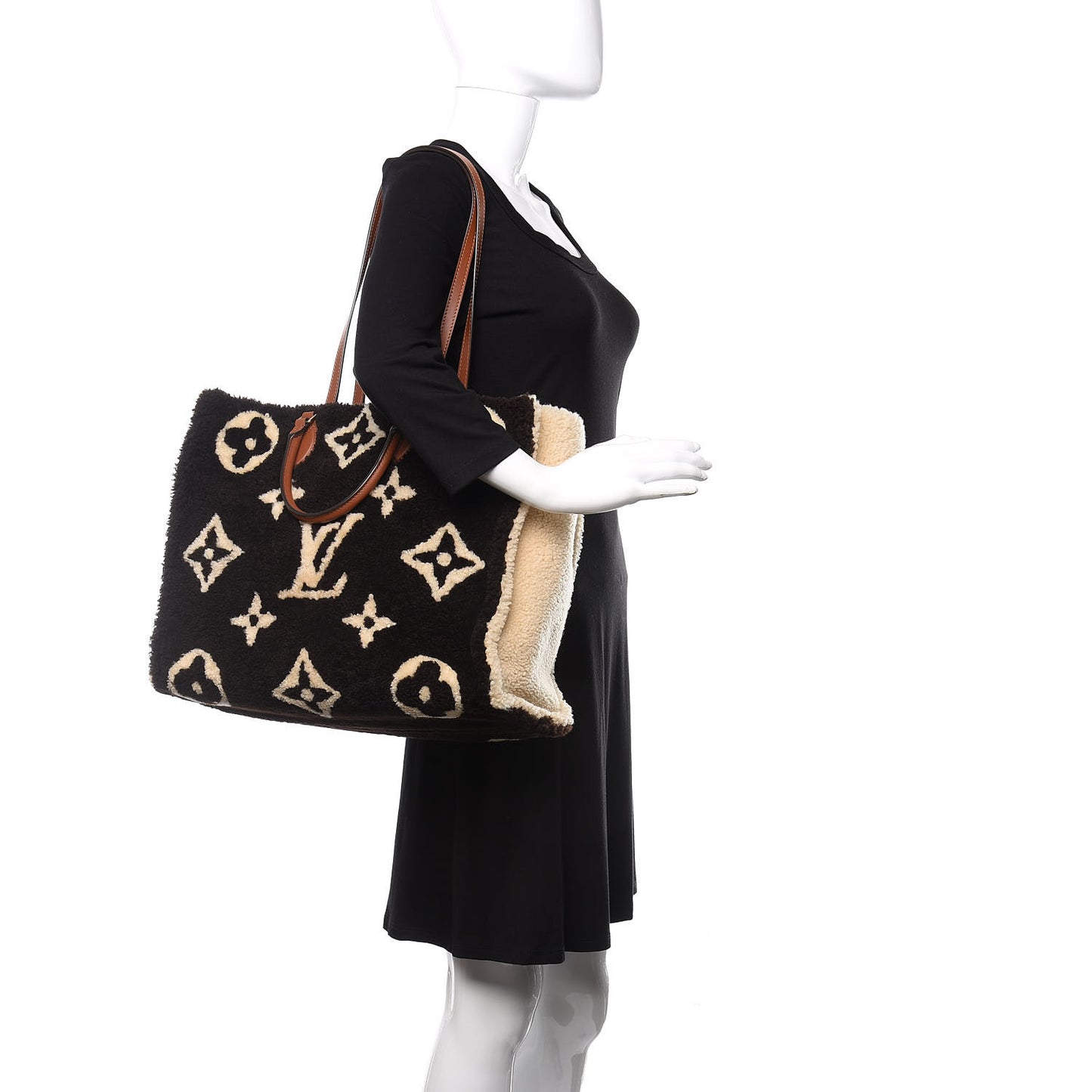 Shearling Monogram Giant Teddy Onthego GM Black White