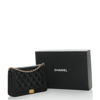 Chanel Caviar Quilted Boy Wallet On Chain WOC Black 9 of 9