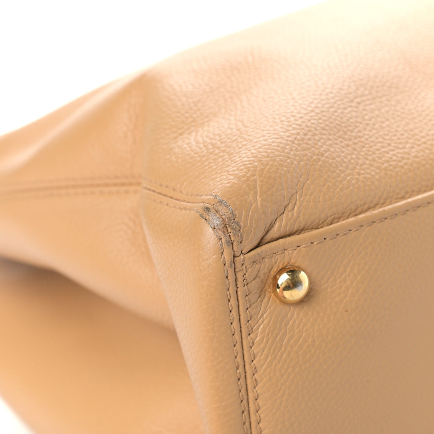 Calfskin Cerf Executive Shopper Tote Beige