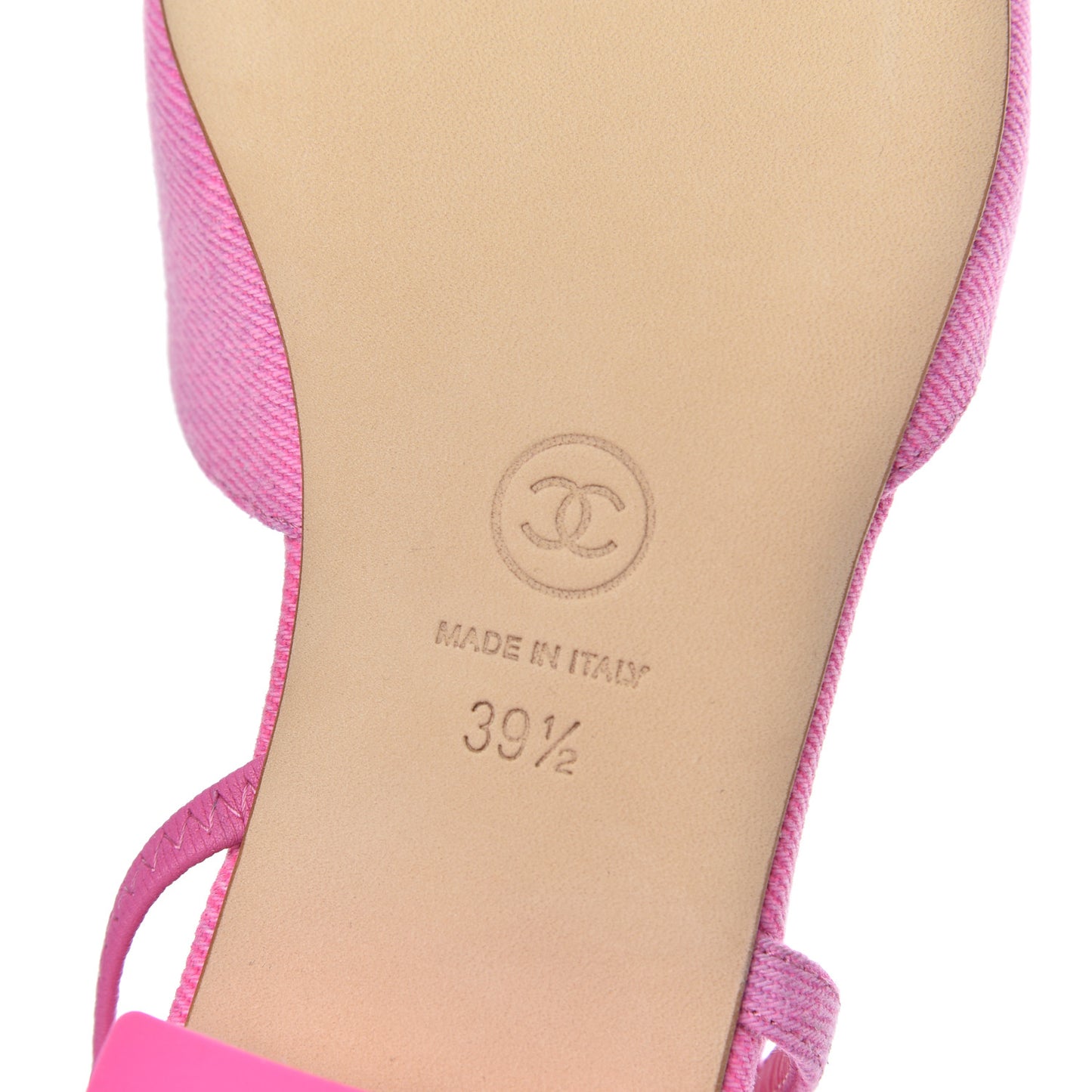 Denim Cap Toe CC Slingback Flat 39.5 Neon Pink