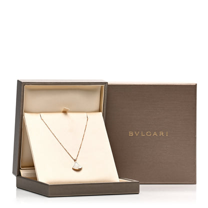 Bulgari 18K Rose Gold Diamond Mother of Pearl Small Divas' Dream Pendant Necklace 5 of 5