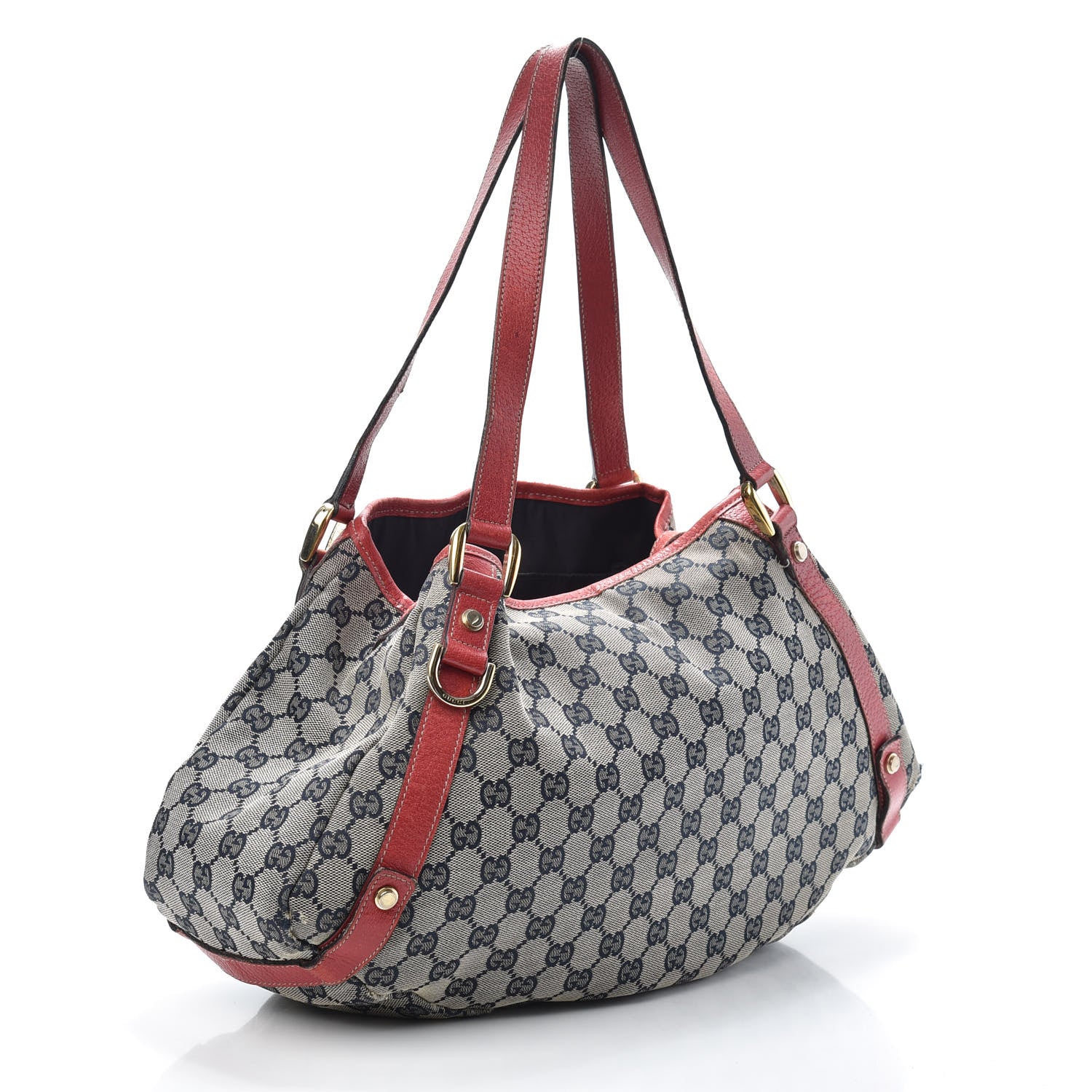 Gucci Monogram Medium Abbey Shoulder Bag Navy Red 3 of 17