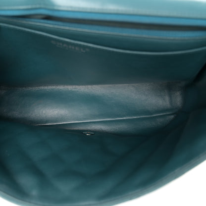 Chanel Lambskin Quilted Maxi Single Flap Turquoise 5 of 14