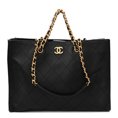 Chanel Calfskin Stitched Large Shopping Tote Black 1 of 16