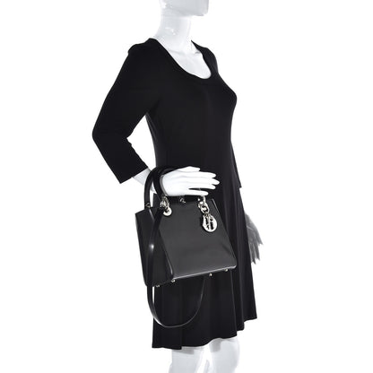 Christian Dior Glazed Calfskin Medium Lady Dior Black 2 of 8
