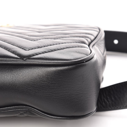 Gucci Calfskin Matelasse Mens GG Marmont Belt Bag 90 36 Black 11 of 12