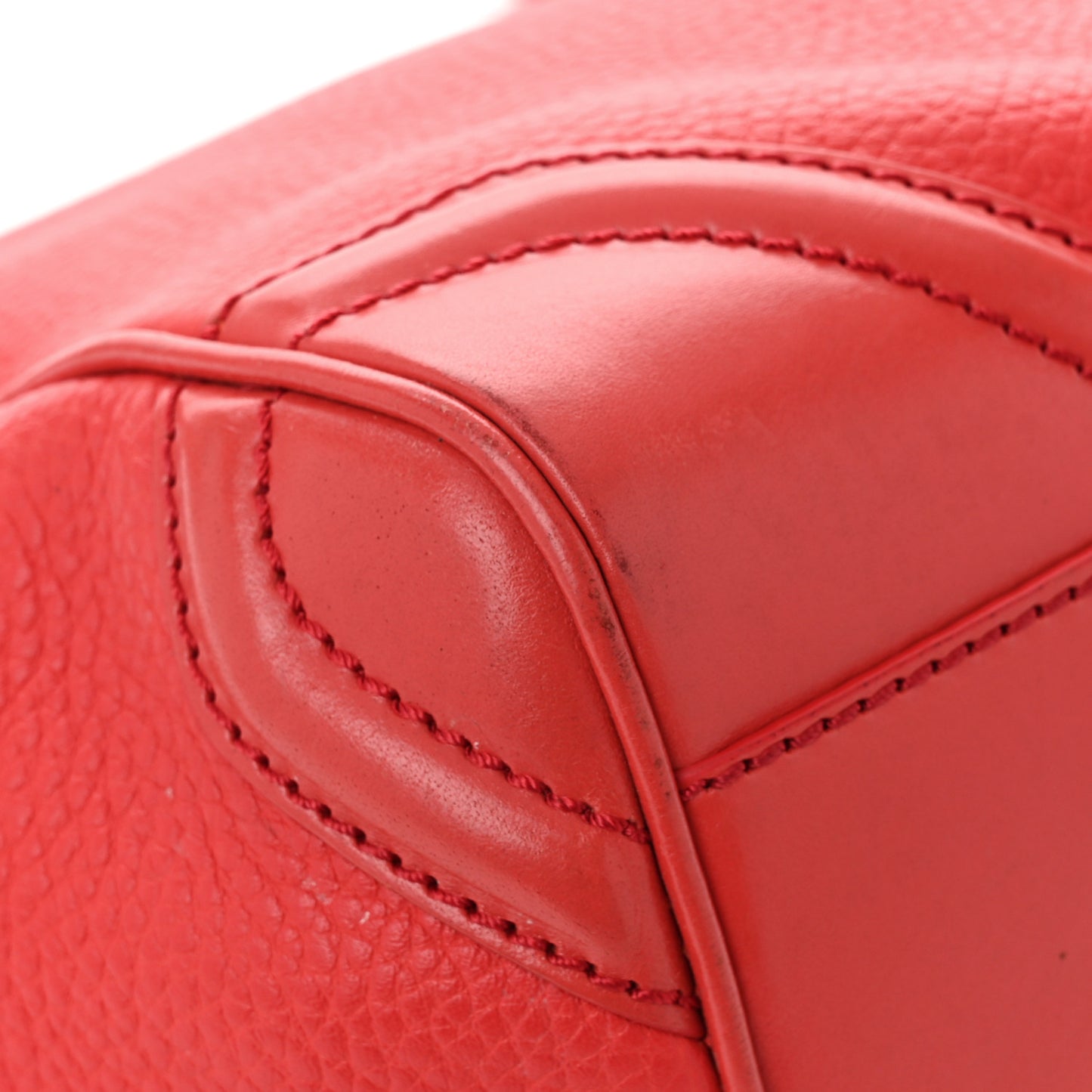 Grainy Calfskin Small Canterbury Tote Red