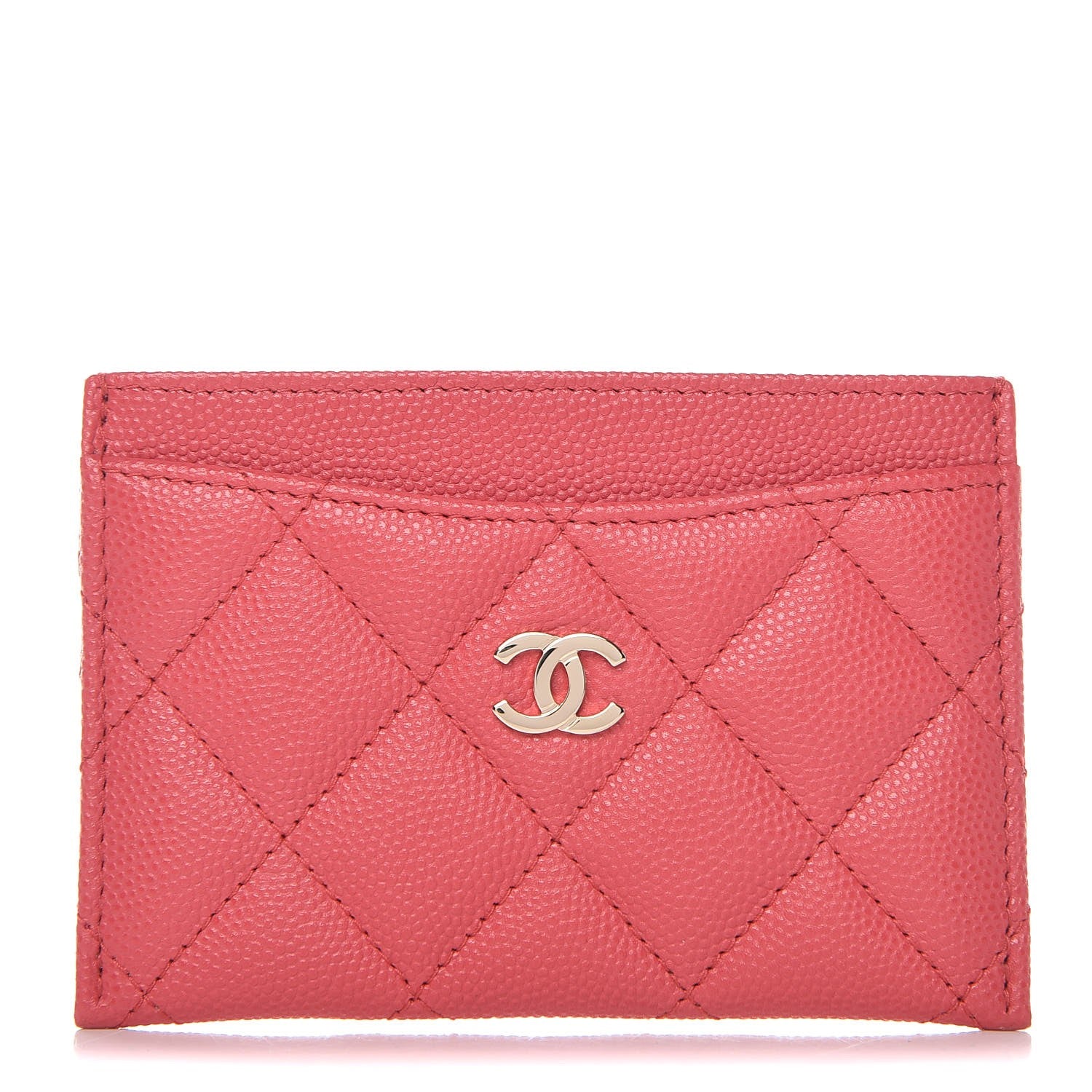 Chanel Caviar Quilted Card Holder Pink 1 of 8