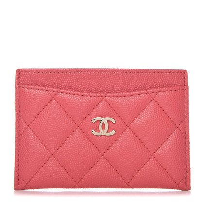 Chanel Caviar Quilted Card Holder Pink 1 of 8