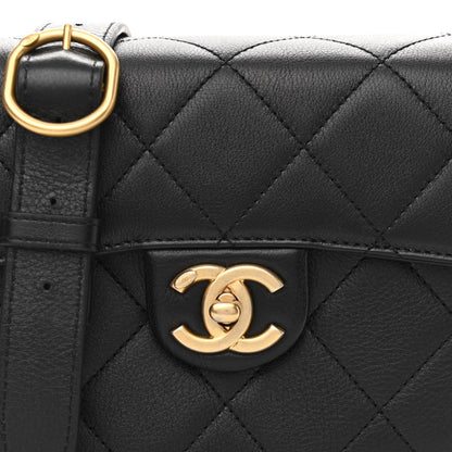 Chanel Calfskin Quilted Moon Messenger Black 8 of 13