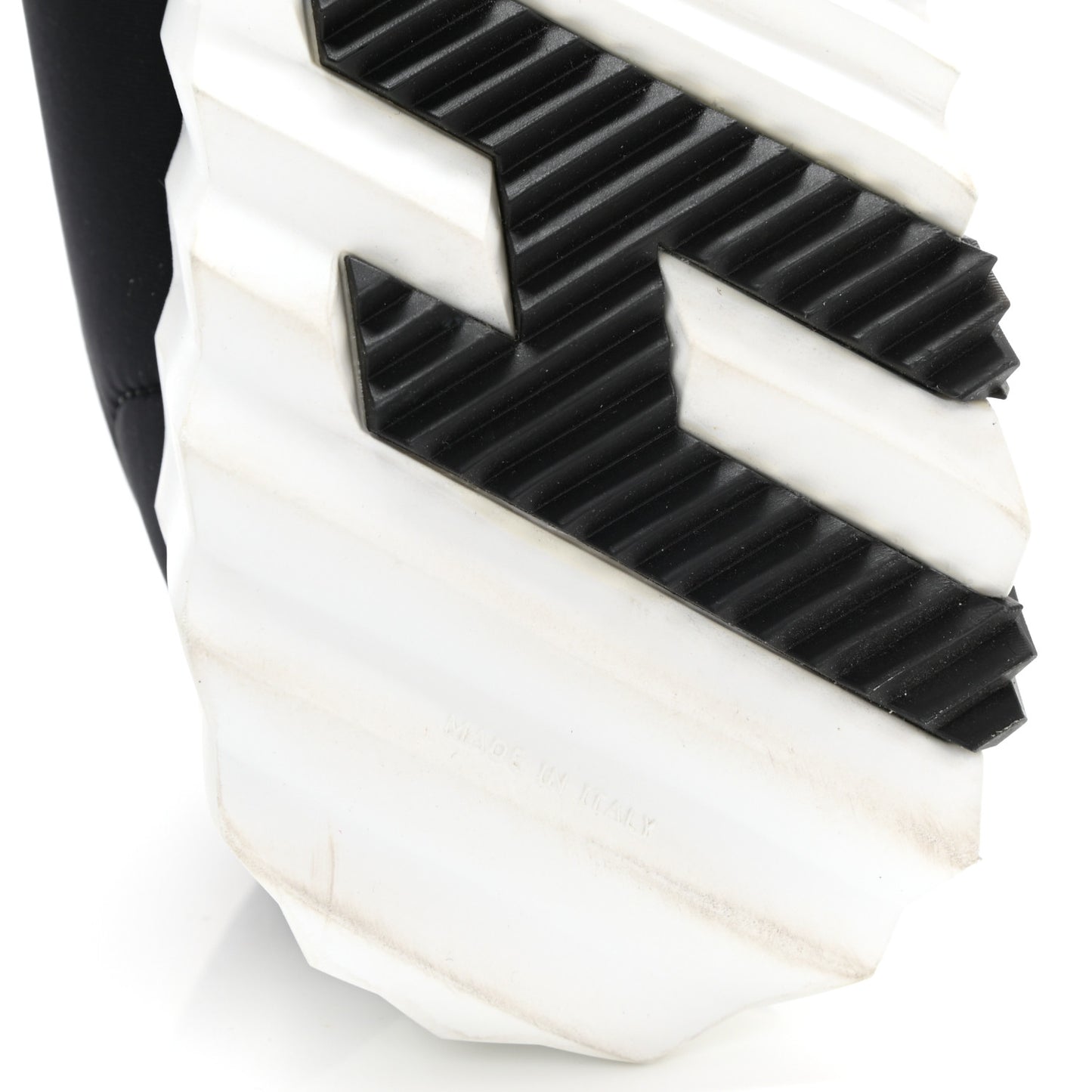 Technical Jersey Suede Goatskin Bouncing Sneakers 36 Black White