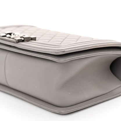 Chanel Calfskin Quilted Medium Boy Flap Grey 10 of 10