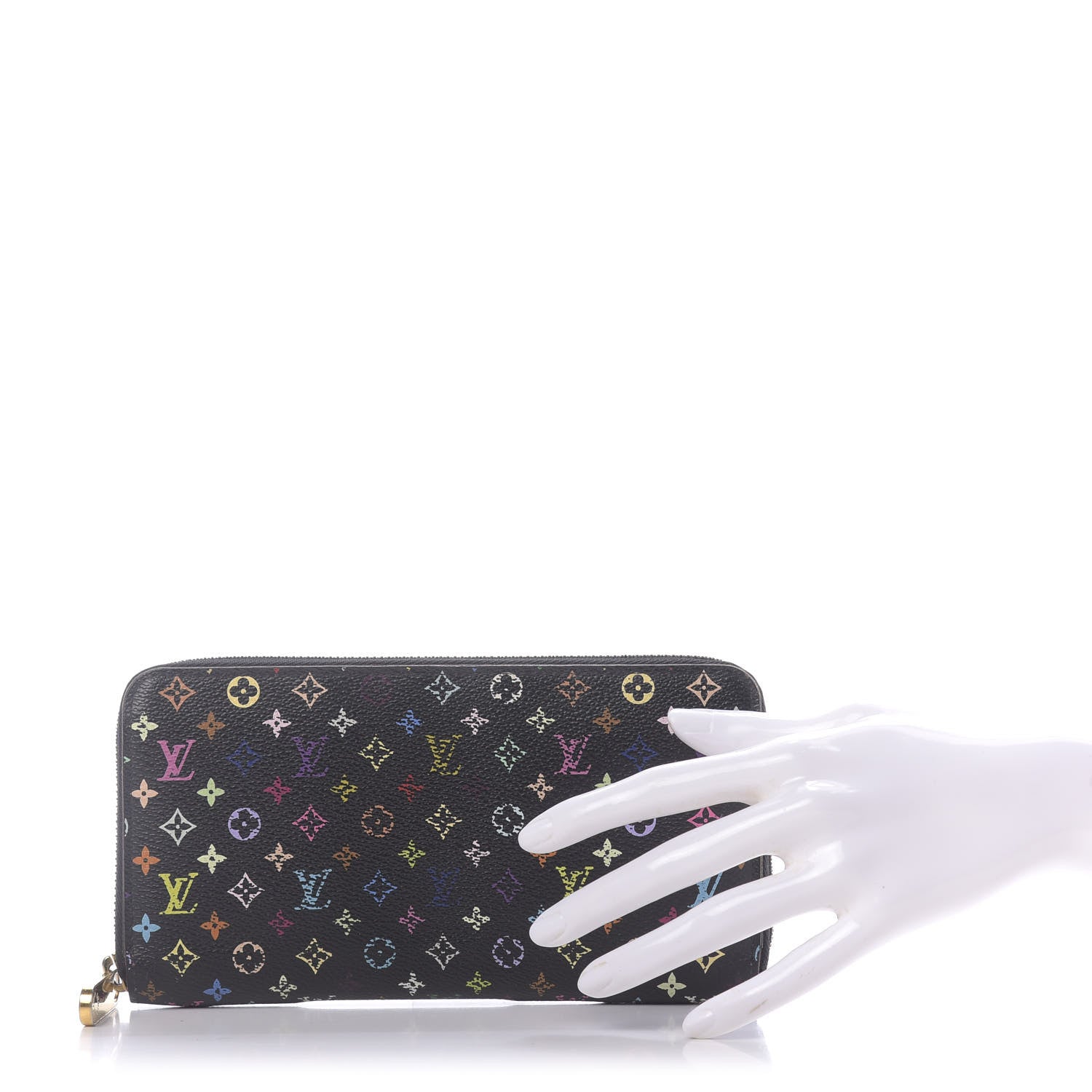 Louis Vuitton Monogram Multicolor Zippy Wallet Black Grenade 2 of 12