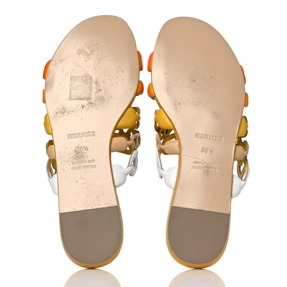 Hermes Nappa Thalassa Sandals 36.5 Jaune Citrone 5 of 9
