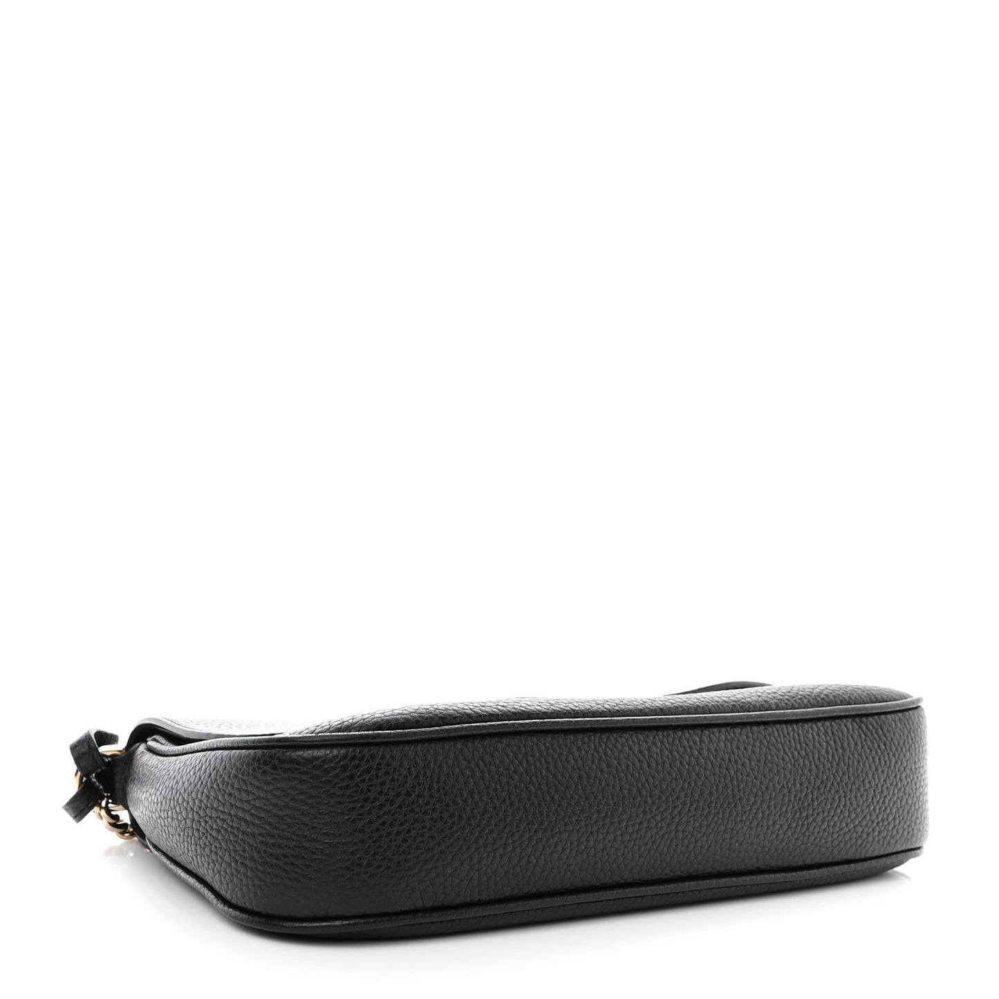 Pebbled Calfskin Medium Soho Flap Crossbody Black