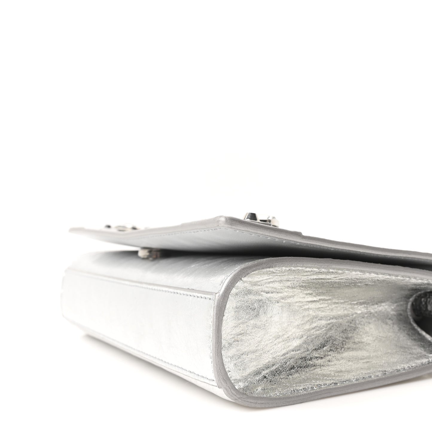 Metallized Arena Lambskin Classic Silver Hardware Le City Wallet On Chain Silver