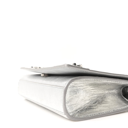 Balenciaga Metallized Arena Lambskin Classic Silver Hardware Le City Wallet On Chain Silver 9 of 9