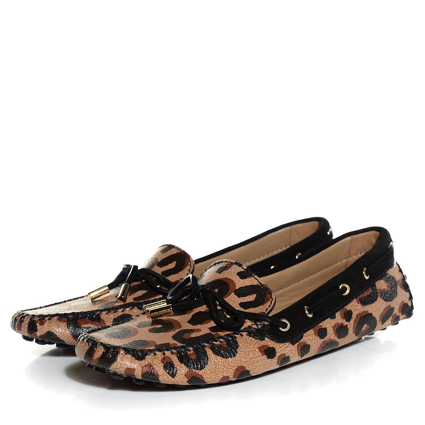 Leopard Print Calf Hair Gloria Loafers 40