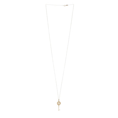 Tiffany 18K Yellow Gold Diamond Small Daisy Key Pendant Necklace 4 of 8