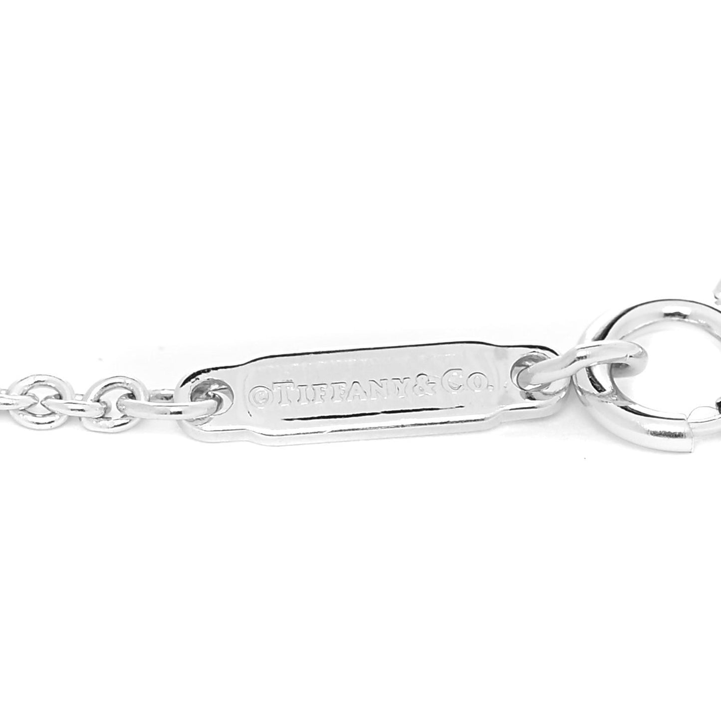 18K White Gold Diamond Tag Chain Bracelet