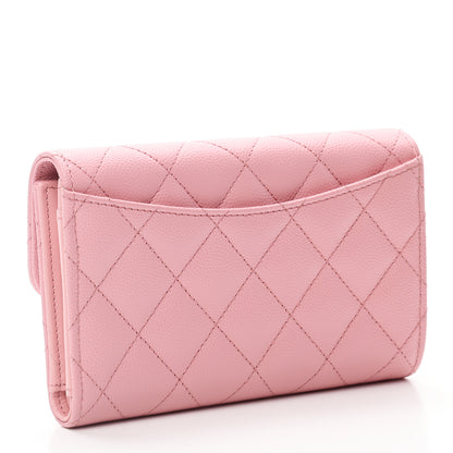 Chanel Caviar Quilted Medium Flap Wallet Pink 3 of 8