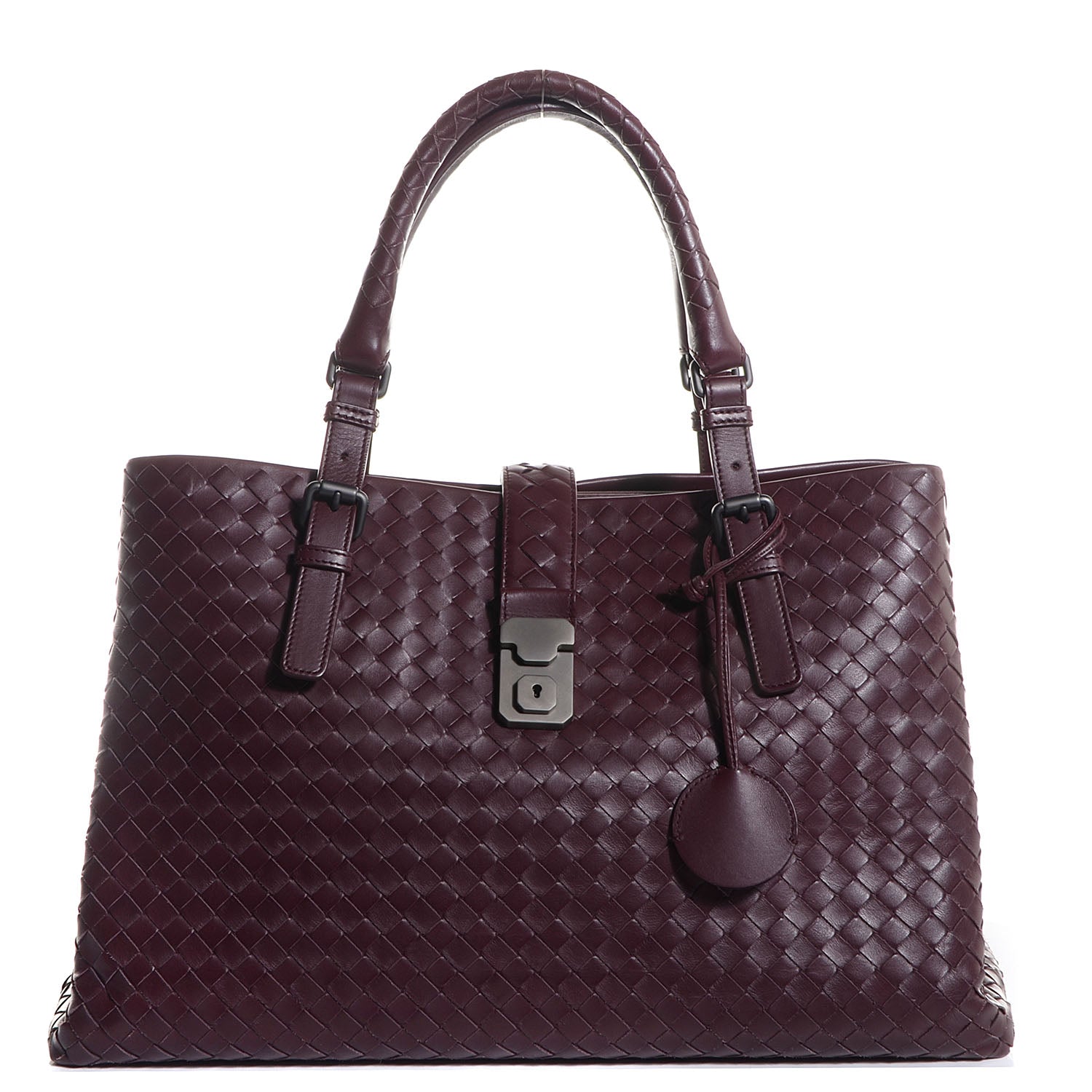 Bottega Veneta Light Calf Intrecciato Roma Bag Aubergine 1 of 8