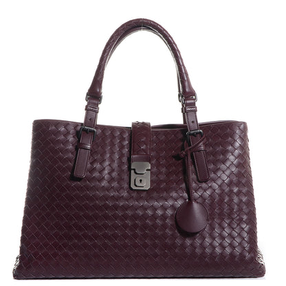 Bottega Veneta Light Calf Intrecciato Roma Bag Aubergine 1 of 8