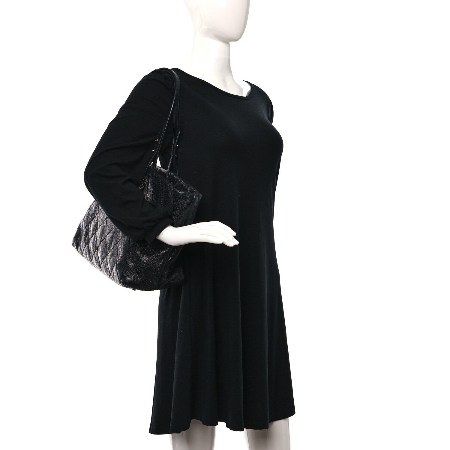 Chanel Glazed Calfskin Large On The Road Tote Black 2 of 11