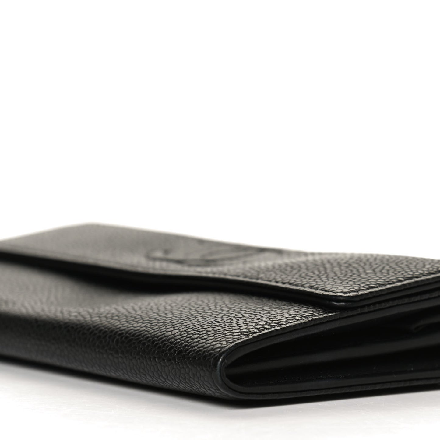Caviar Timeless CC Large Gusset Flap Wallet Black