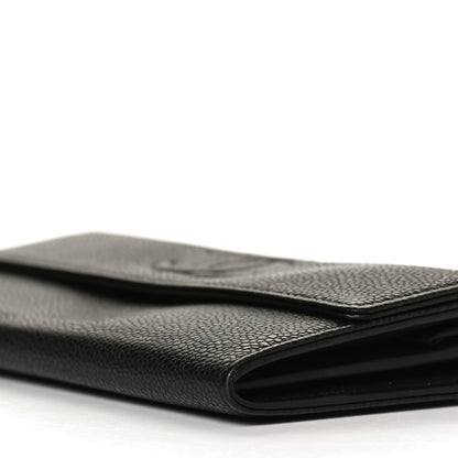 Chanel Caviar Timeless CC Large Gusset Flap Wallet Black 9 of 12