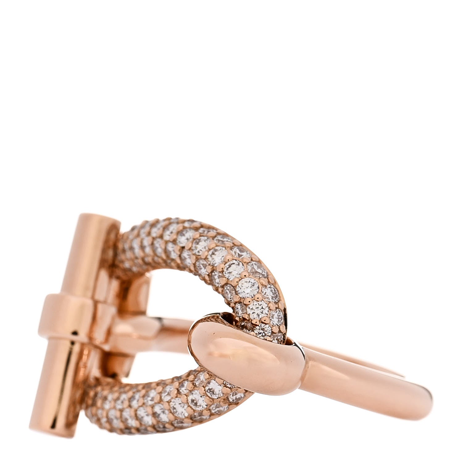Hermes 18K Rose Gold Diamond Adage Ring 53 6.25 3 of 7