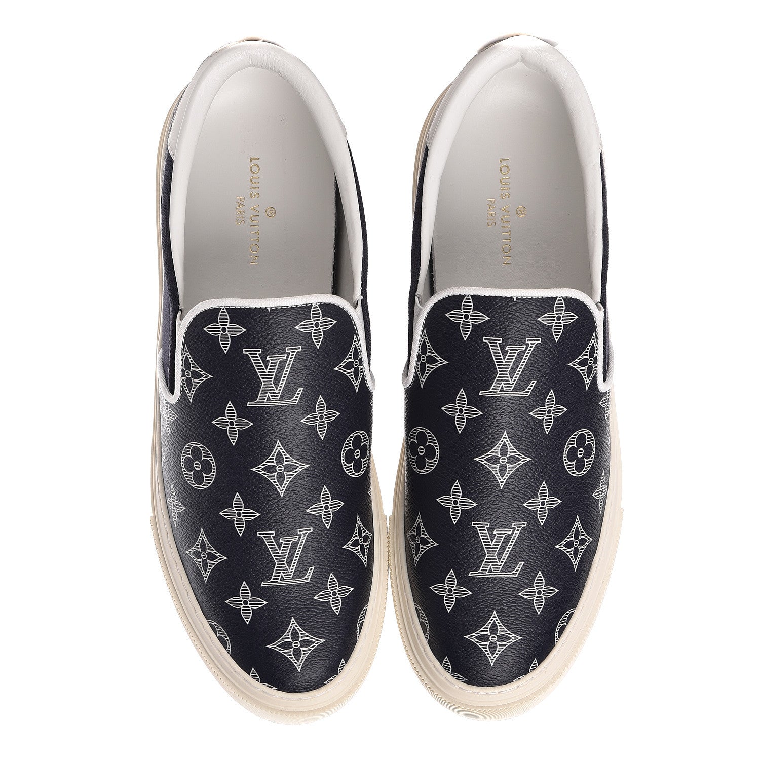 Louis Vuitton Savane Monogram Trocadero Slip On Sneakers 7.5 Encre 7 of 11