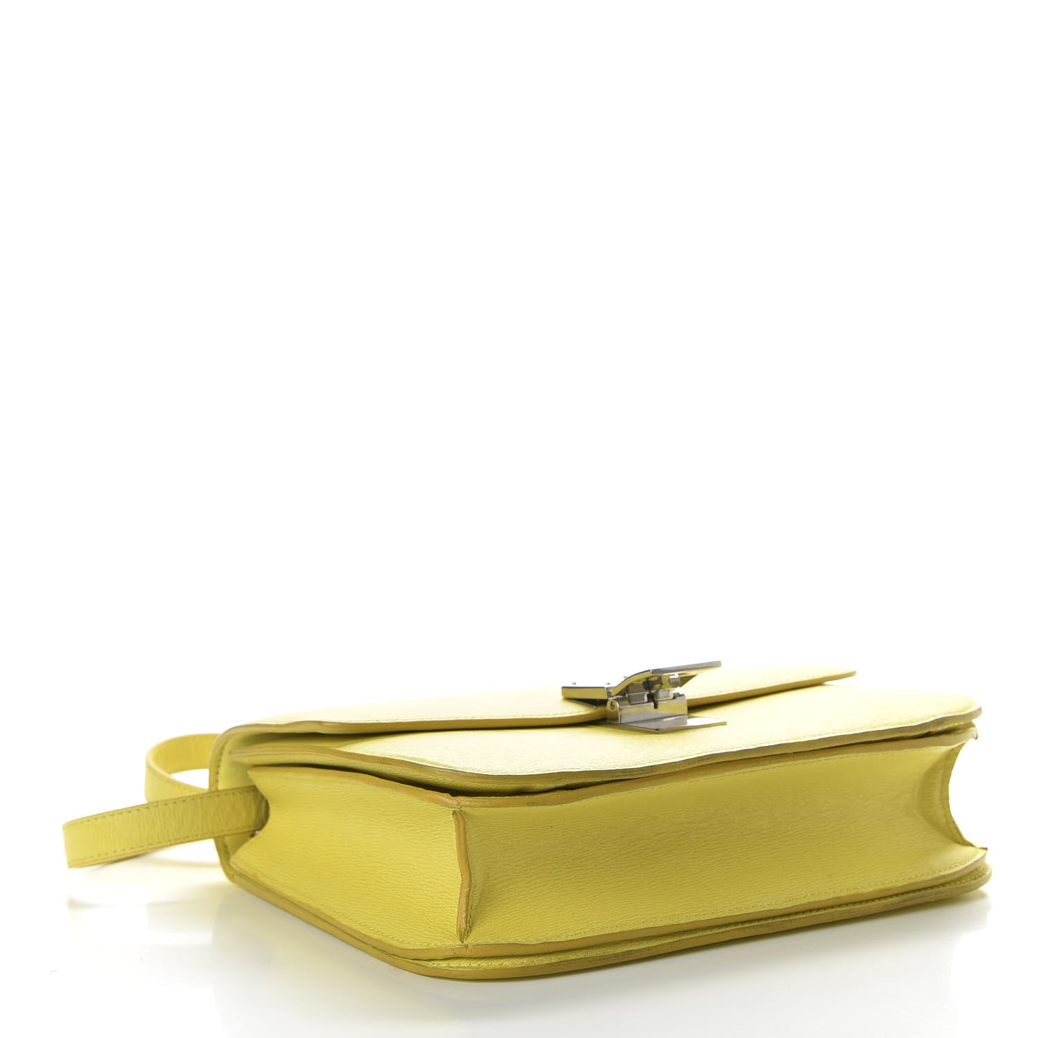 Celine Liege Calfskin Medium Classic Box Flap Bag Fluo Yellow 4 of 10