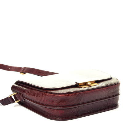 Saint Laurent Lizard Calfskin Embossed Betty Messenger Palissandre 4 of 9