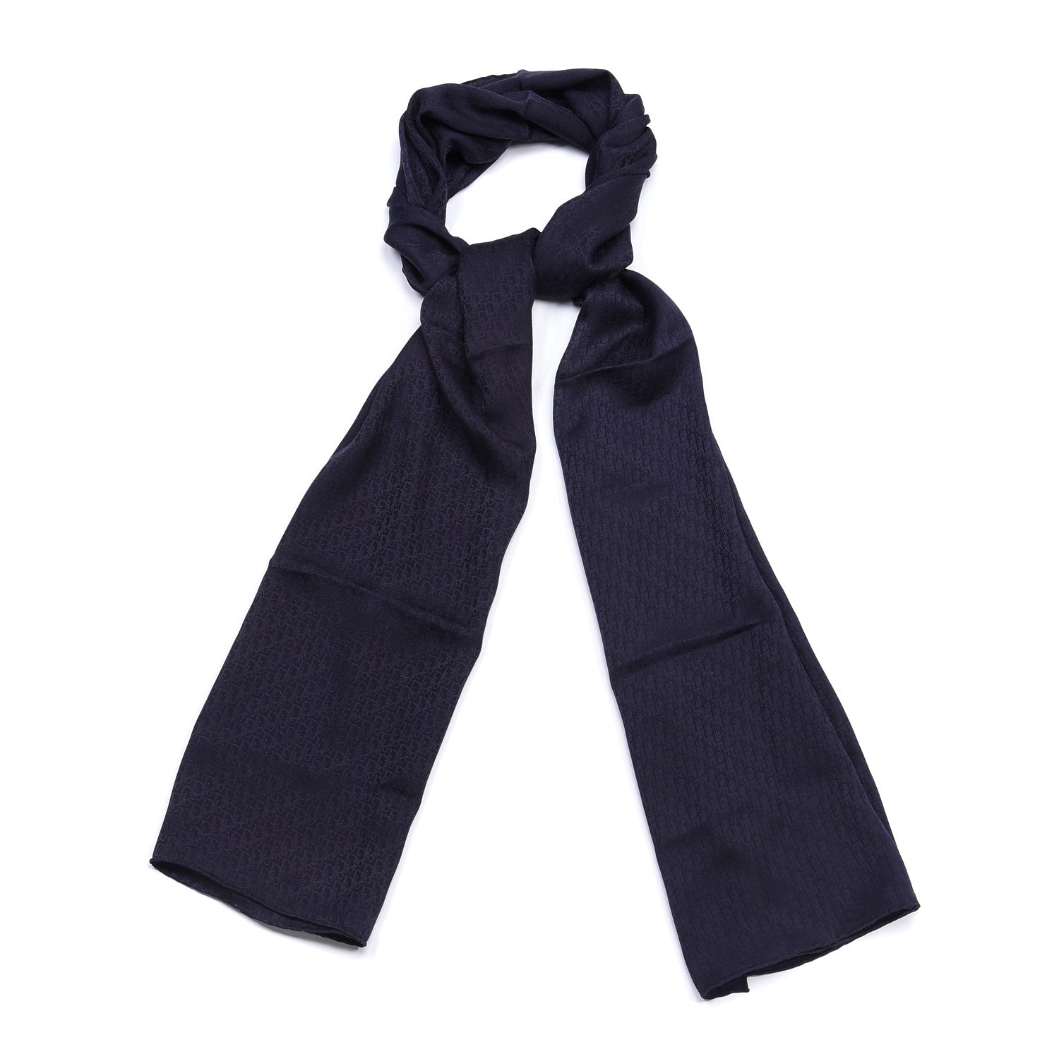 Christian Dior Silk Monogram Shawl Navy 1 of 5