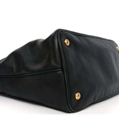 Prada Soft Calfskin Shopping Tote Black 14 of 17