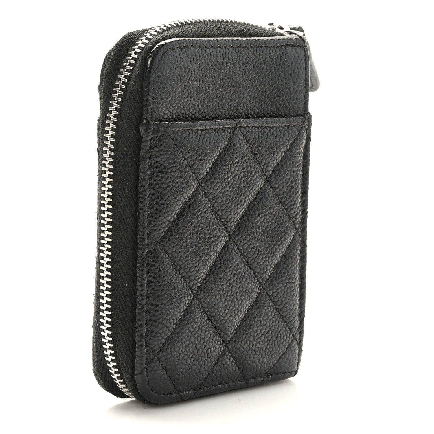 Chanel Caviar Quilted Zip Card Holder Black 3 of 8