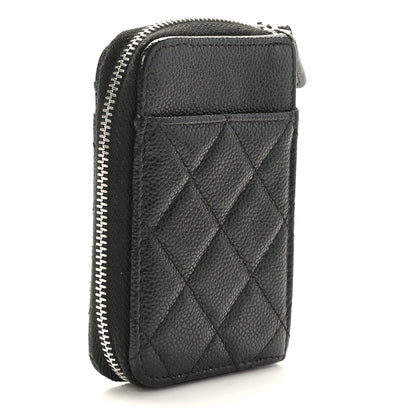 Chanel Caviar Quilted Zip Card Holder Black 3 of 8