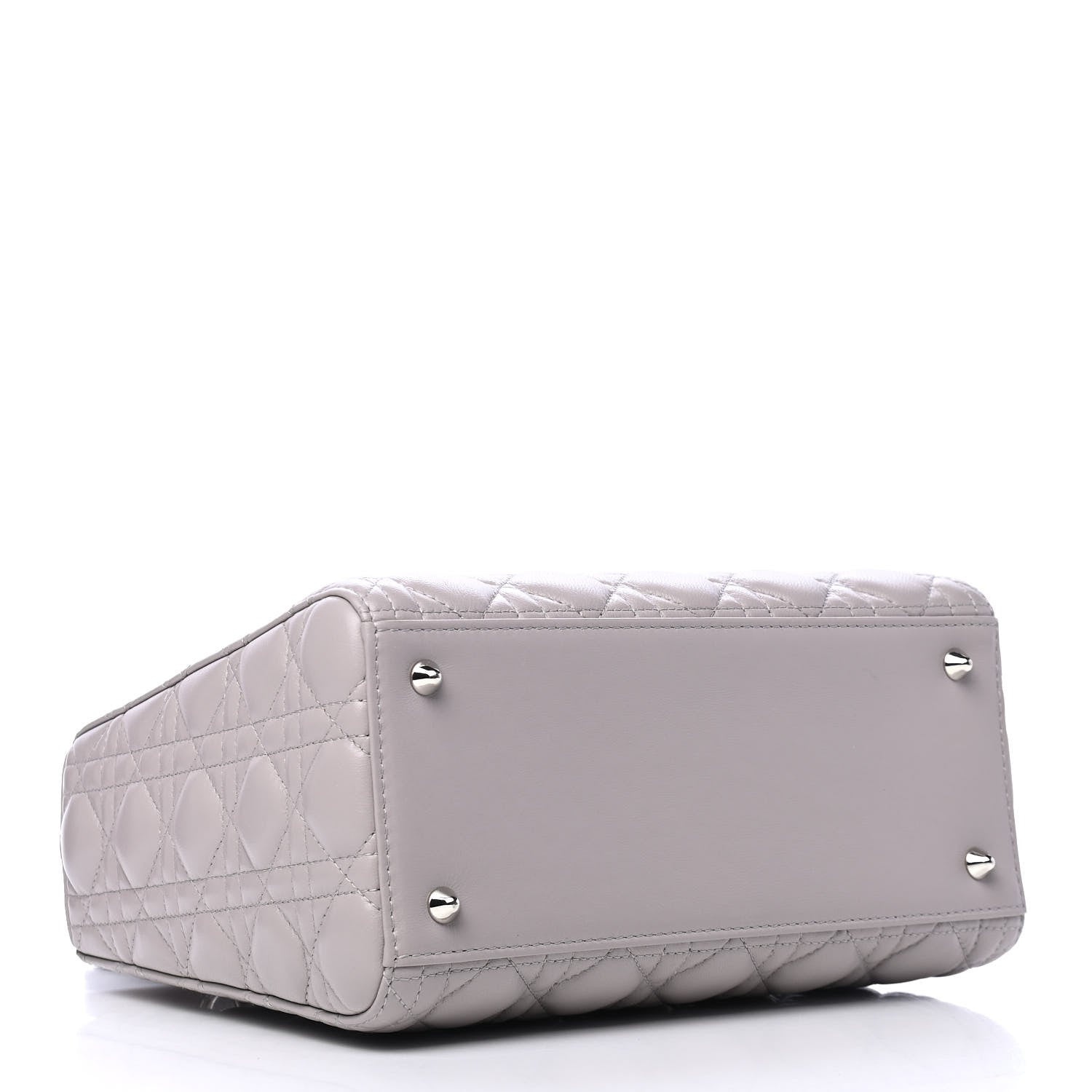 Christian Dior Lambskin Cannage Medium Lady Dior Grey 3 of 4
